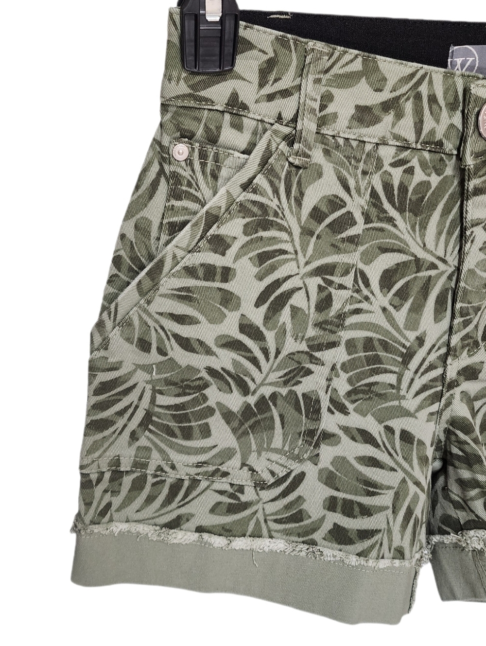 Wit & Wisdom Leaf Print Pacth Pockets 4.5" Twill Shorts High Rise Ab Solution 4 - Picture 7 of 10